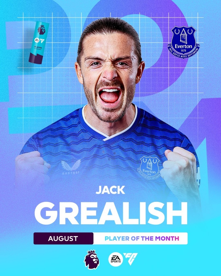 五星体育官网-8月4次助攻五大联赛同期最多！格拉利什生涯首次当选英超月最佳